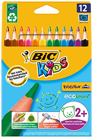 Bic Evolution Triangular Pencil Crayons (12)